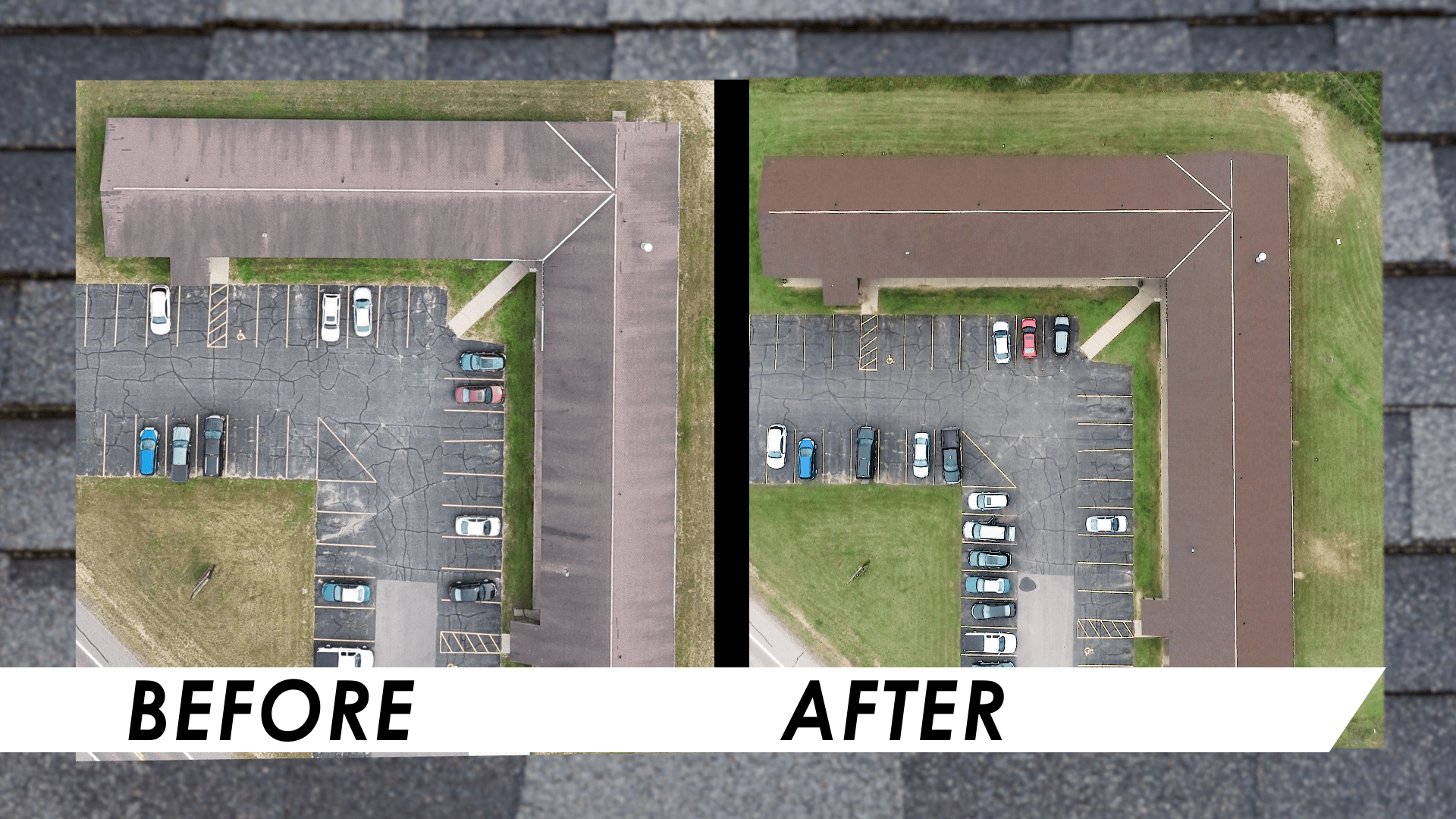 Roof rejuvenation before and after