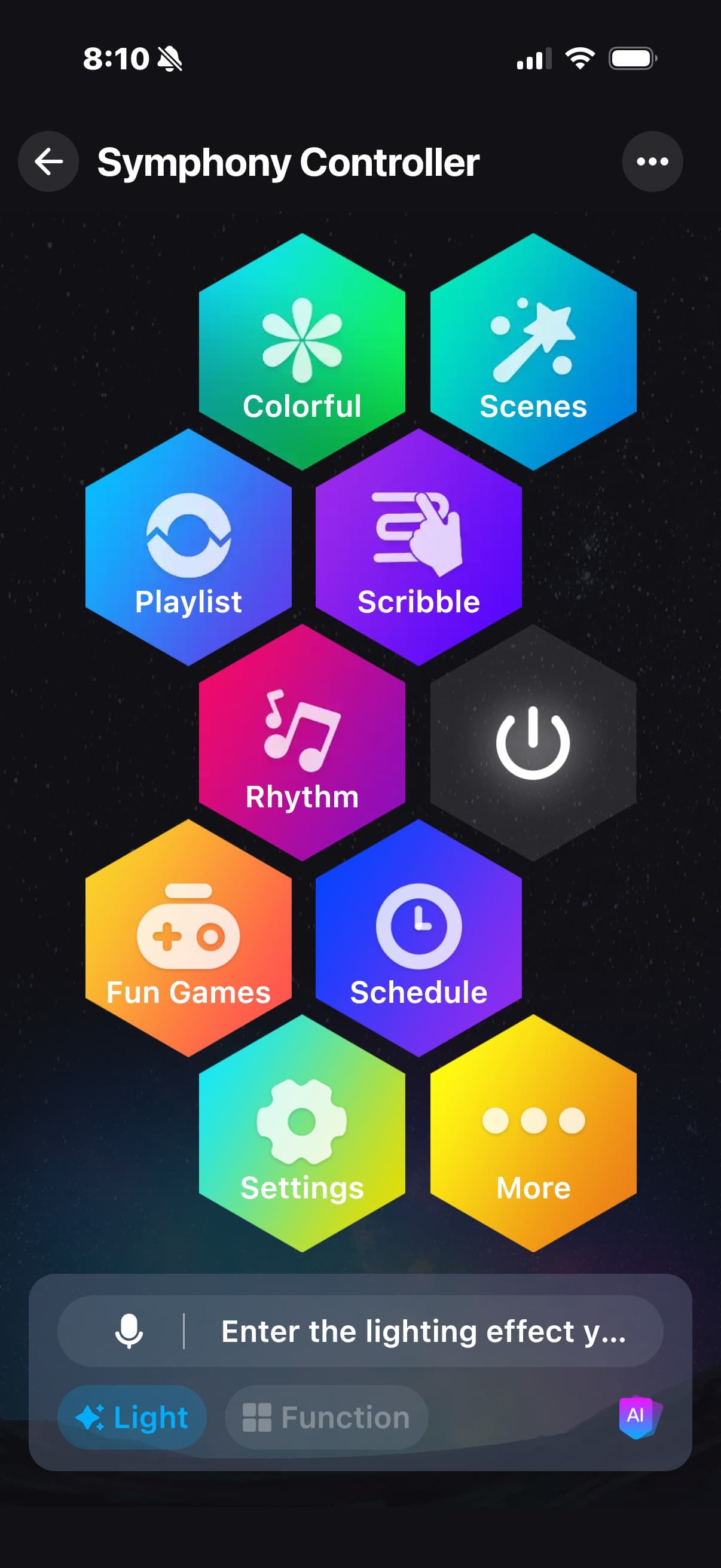 Scene tiles in the RooflineIQ control app